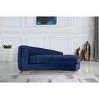 Meridian Furniture Julian Velvet Chaise - Gold Base - Chaise