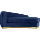 Meridian Furniture Julian Velvet Chaise - Gold Base - Navy - Chaise