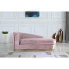 Meridian Furniture Julian Velvet Chaise - Gold Base - Chaise