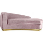 Meridian Furniture Julian Velvet Chaise - Gold Base - Pink - Chaise