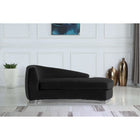 Meridian Furniture Julian Velvet Chaise - Chrome Base - Chaise