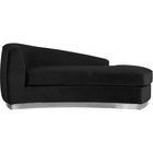 Meridian Furniture Julian Velvet Chaise - Chrome Base - Black - Chaise