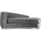 Meridian Furniture Julian Velvet Chaise - Chrome Base - Grey - Chaise