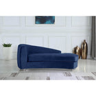 Meridian Furniture Julian Velvet Chaise - Chrome Base - Chaise