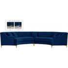 Meridian Furniture Jackson Velvet 2pc. Sectional - Navy - Sofas