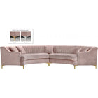 Meridian Furniture Jackson Velvet 2pc. Sectional - Pink - Sofas