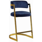 Meridian Furniture Stephanie Velvet Counter Stool-Set of 2 - Navy - Stools