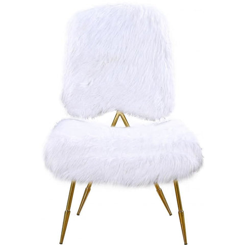 Meridian Furniture Magnolia Faux Fur Accent Chair-Set of 2 - Chairs