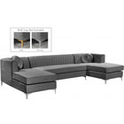 Meridian Furniture Graham Velvet 3pc. Sectional - Sofas
