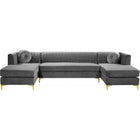Meridian Furniture Graham Velvet 3pc. Sectional - Sofas
