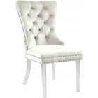 Meridian Furniture Miley Velvet Dining Chair with Acrylic Legs-Set of 2 - Cream - Chairs