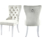 Meridian Furniture Miley Velvet Dining Chair with Acrylic Legs-Set of 2 - Chairs