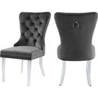 Meridian Furniture Miley Velvet Dining Chair with Acrylic Legs-Set of 2 - Chairs