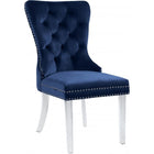 Meridian Furniture Miley Velvet Dining Chair with Acrylic Legs-Set of 2 - Navy - Chairs