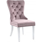 Meridian Furniture Miley Velvet Dining Chair with Acrylic Legs-Set of 2 - Pink - Chairs