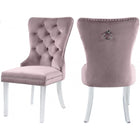 Meridian Furniture Miley Velvet Dining Chair with Acrylic Legs-Set of 2 - Chairs