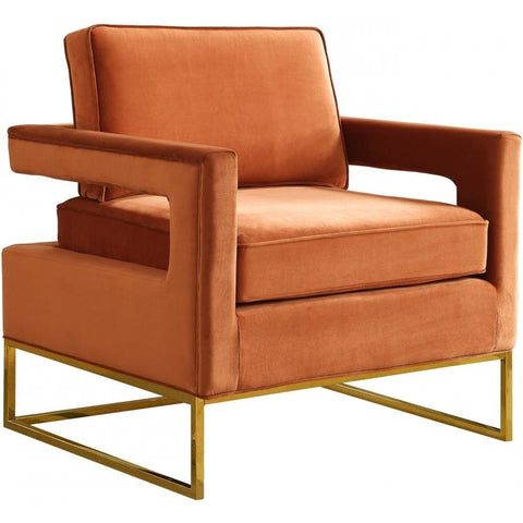 Meridian Furniture Noah Velvet Accent Chair - Cognac - Chairs