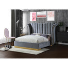 Meridian Furniture Flora Velvet Queen Bed - Bedroom Beds