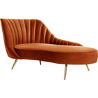 Meridian Furniture Margo Velvet Chaise Lounge - Cognac - Chaise