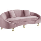 Meridian Furniture Serpentine Velvet Sofa - Pink - Sofas