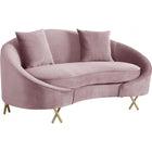 Meridian Furniture Serpentine Velvet Loveseat - Pink - Loveseats