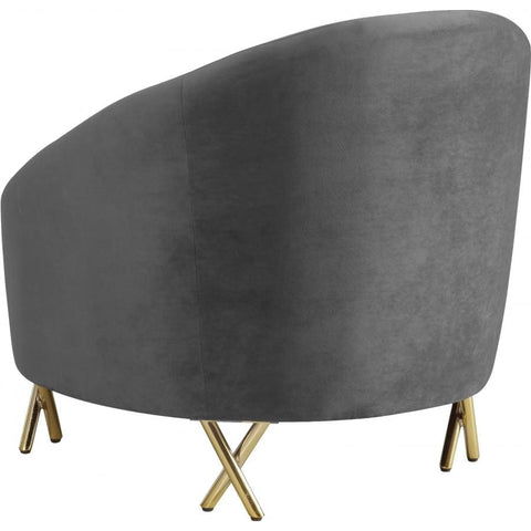 Meridian Furniture Serpentine Velvet Chair - Grey - Chairs