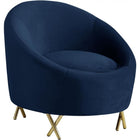 Meridian Furniture Serpentine Velvet Chair - Navy - Chairs