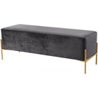 Meridian Furniture Isla Velvet Bench - Grey - Benches