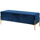 Meridian Furniture Isla Velvet Bench - Navy - Benches