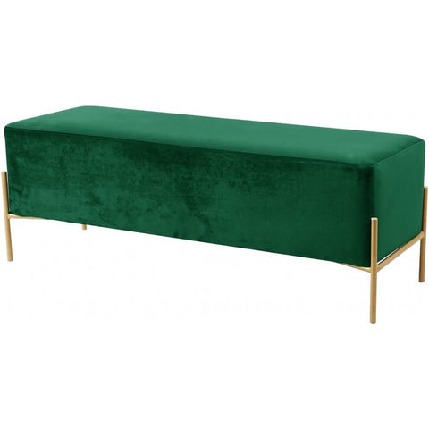 Meridian Furniture Isla Velvet Bench - Green - Benches