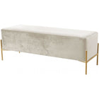 Meridian Furniture Isla Velvet Bench - Cream - Benches
