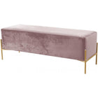 Meridian Furniture Isla Velvet Bench - Pink - Benches