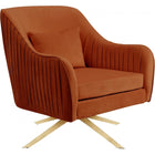 Meridian Furniture Paloma Velvet Swivel Accent Chair - Cognac - Chairs