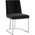 Meridian Furniture Heidi Velvet Dining Chair-Set of 2 - Black - Dining Chairs