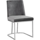 Meridian Furniture Heidi Velvet Dining Chair-Set of 2 - Grey - Dining Chairs