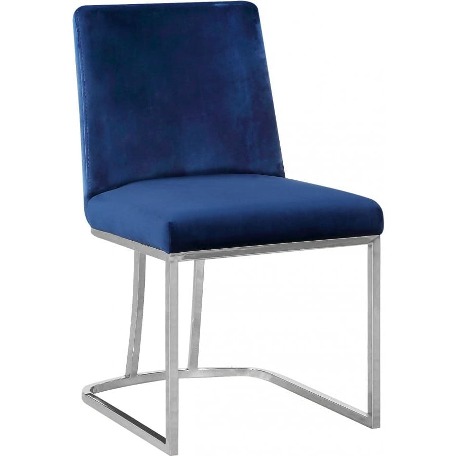 Meridian Furniture Heidi Velvet Dining Chair-Set of 2 - Navy - Dining Chairs