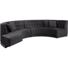 Meridian Furniture Kenzi Velvet 2pc. Sectional - Grey - Sofas