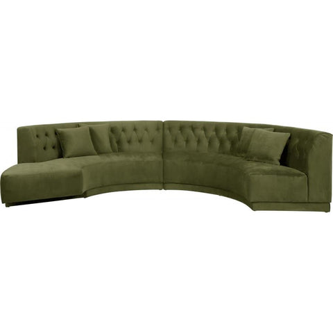 Meridian Furniture Kenzi Velvet 2pc. Sectional - Olive - Sofas