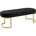 Meridian Furniture Lemar Velvet Bench - Black - Benches