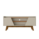 Manhattan Comfort Mid-Century Modern Marcus 53.14 TV Stand with Solid Wood Legs in Grey and Nature-Modern Room Deco