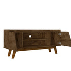 Manhattan Comfort Mid-Century Modern Marcus 53.14 TV Stand with Solid Wood Legs in  Rustic Brown