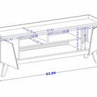 Manhattan Comfort Mid-Century Modern Marcus 62.99 TV Stand with Solid Wood Legs in Greige and Nature