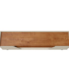 Manhattan Comfort Mid-Century Modern Marcus 62.99 TV Stand with Solid Wood Legs in Greige and Nature