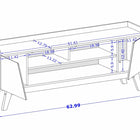 Manhattan Comfort Mid-Century Modern Marcus 62.99 TV Stand with Solid Wood Legs in Grey and Nature