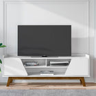 Manhattan Comfort Mid-Century Modern Marcus 62.99 TV Stand with Solid Wood Legs in White