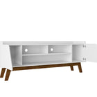Manhattan Comfort Mid-Century Modern Marcus 62.99 TV Stand with Solid Wood Legs in White
