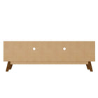 Manhattan Comfort Mid-Century Modern Marcus 70.86 TV Stand with Solid Wood Legs in White