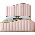 Meridian Furniture Jolie Velvet King Bed - Pink - Bedroom Beds