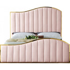 Meridian Furniture Jolie Velvet Queen Bed - Pink - Bedroom Beds