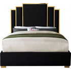 Meridian Furniture Hugo Velvet Queen Bed - Black - Bedroom Beds